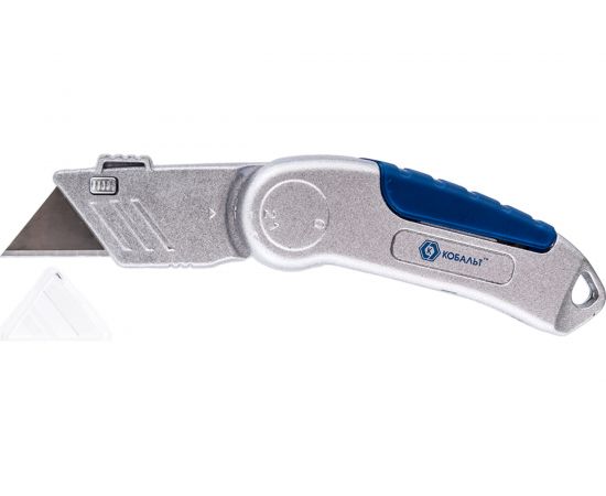 Технический складной нож, трапециевидные лезвия 19мм 3 шт, металлический корпус КОБАЛЬТ 245-039 – изображение 2
