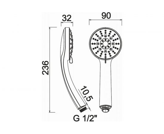 Массажная лейка ARGO JENNY 5-ти позиционная 41535 – изображение 2
