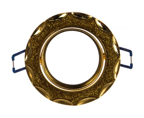 Светильник ЭРА DK17 GD/SH YL декор звезда со стекл крошкой MR16,12V/220V 50W, золото/золото C0043756 – изображение 2