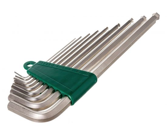 Набор Г-образных экстрадлинных шестигранников Hans 1.5-10мм, 9шт. 16772-9M – изображение 2