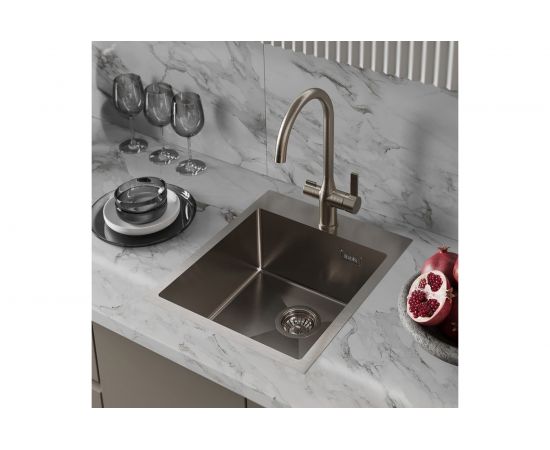 Мойка из нержавеющей стали IDDIS Haze сатин, 430х510 HAZ43S0i77 – изображение 3