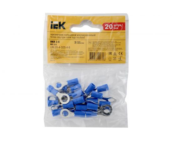 Наконечник IEK, НКИ 2-3 кольцо 1,5-2,5 мм 20 шт UNL20-4-D25-4-3 – изображение 3