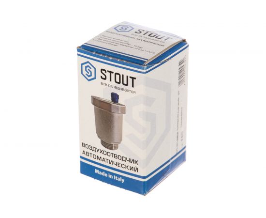 Автоматический воздухоотводчик STOUT вертикальный выпуск, наружная резьба 3/4, никель SVS-1011-000020 RG008UB791PE4O – изображение 3