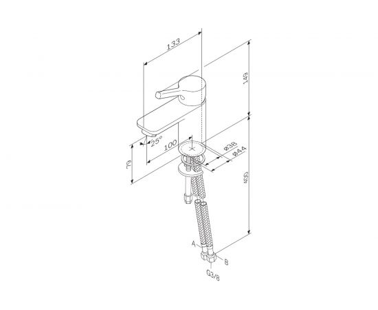 Смеситель для умывальника AM.PM X-Joy S, излив 100 мм, хром F85B02100 – изображение 6