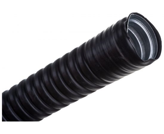 Металлорукав ЗЭТАРУС Р3-ЦП нг 20, в ПВХ изоляции, 20 метров/упаковка, чёрный DIY zeta43023 