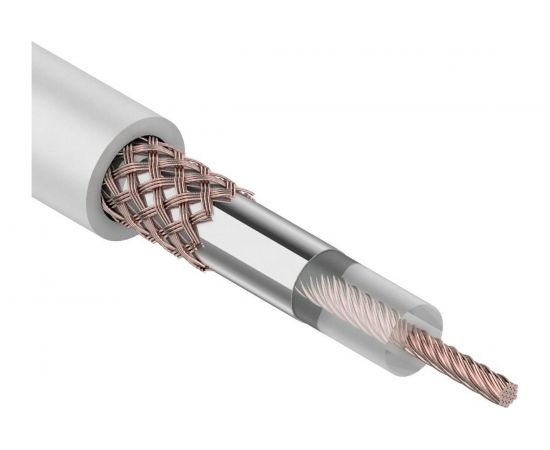 Коаксиальный кабель REXANT RG-58 A/U, 50 Ом, Cu/Al/Cu 64%, бухта 100 м, белый 01-2001 