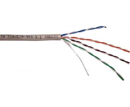 Кабель NEWMAX UTP CCA витая пара , 4 пары, категория 5e, PVC, серый, 305м в катушке, NM-UTP5E4PR-CCA 