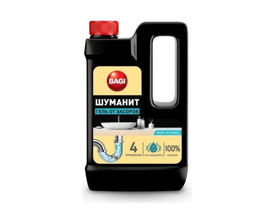 Гелеобразное средство для профилактики и устранения сложных засоров в раковинах, ваннах, унитазах Bagi Шуманит 450 мл 1015024170 