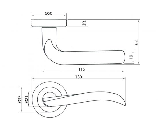 Ручка DOORLOCK DL Звездная линия Irida M033 OC полированный хром A=35-55 мм 73508 – изображение 2