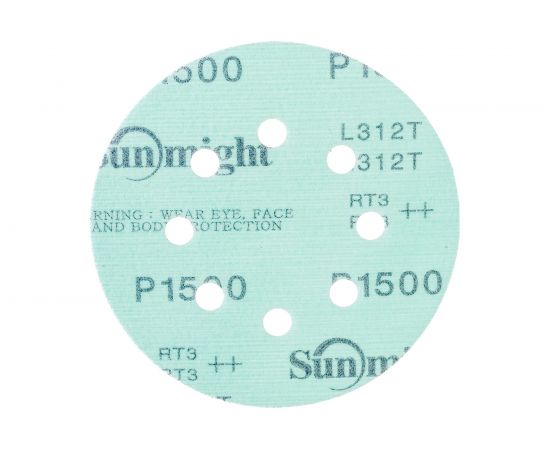 Круг шлифовальный FILM L312T+ (5 шт; 125 мм; на липучке; 8 отв; зелёный; P1500) SUNMIGHT 53222R – изображение 2