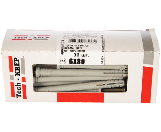 Дюбель-гвоздь 6х80 потайная манжета, полипропилен 30шт - коробка Tech-Krep 112714 – изображение 2