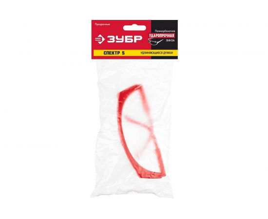 Защитные очки открытого типа ЗУБР Спектр 5, прозрачные, регулируемые по длине дужки 110328 – изображение 2