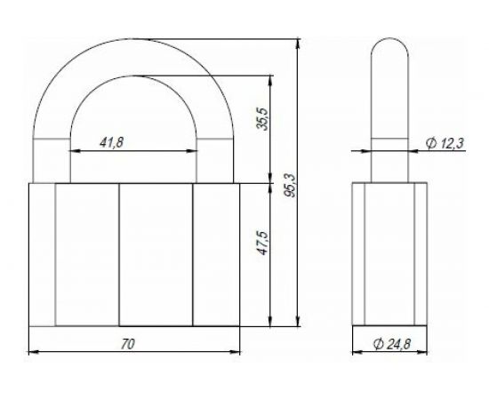 Навесной замок AJAX PD-40-80, фин. 3 кл., коробка 42573 – изображение 3