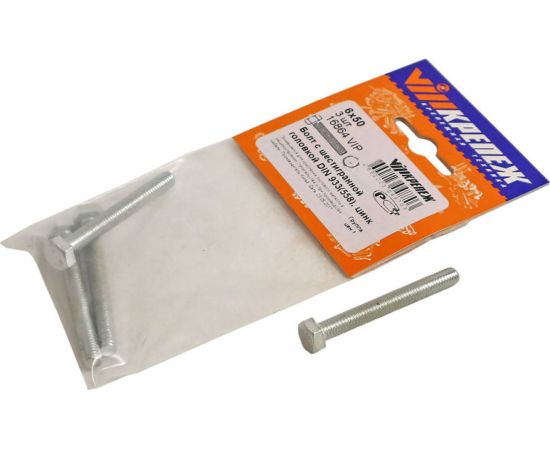 Болт с ш/г VIPкрепеж DIN 933 (558) полная резьба 6х50 3шт 16864 VIP – изображение 3