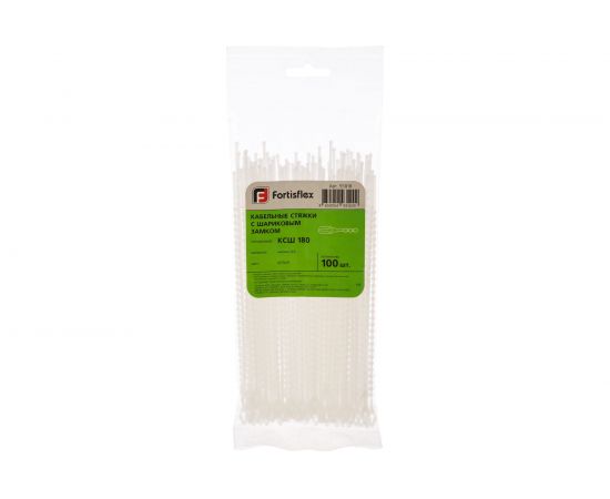 Нейлоновые стяжки FORTISFLEX КСШ 180 белый 100 штук 55818 – изображение 3