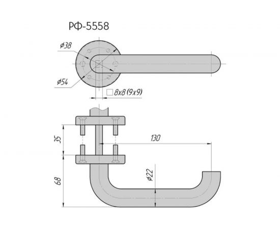 Ручка на фланце CRIT РФ-5558-Чш 00369 – изображение 4