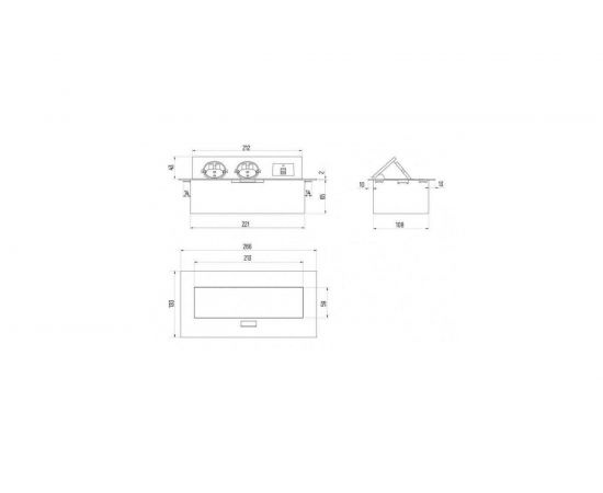 Выдвижной встраиваемый розеточный блок SETE на 2 EURO розетки и 2 USB SBT-2UC-20 – изображение 4