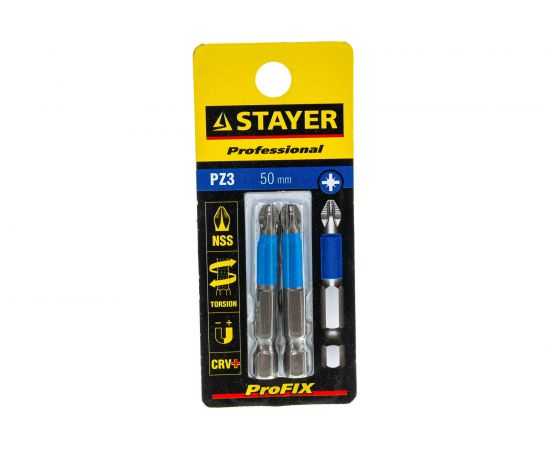 Биты (E 1/4""; PZ 3; 50 мм; 2 шт.) STAYER 26223-3-50-02 – изображение 5