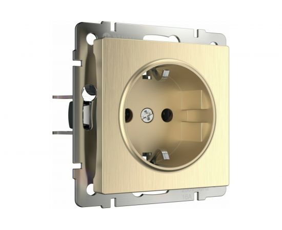 Розетка WERKEL, W1171010, с заземлением, шампань, рифленый a051434 