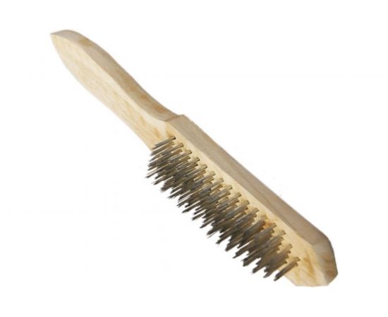 Шестирядная металлическая щетка с деревянной ручкой SANTOOL 060101-006 