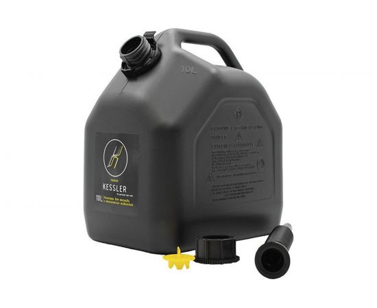 Канистра ГСМ Black Kessler черная с желтой крышкой 10 л Oktan KGA1-02-07 