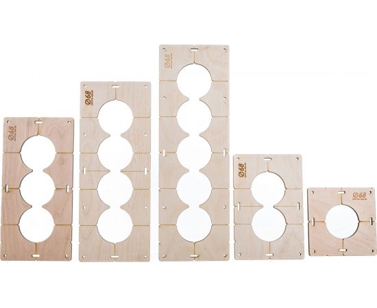 Комплект шаблонов для сверления подрозетников (5 шт; диаметр 68 мм; толщина 8 мм) РОТОР shablon68 