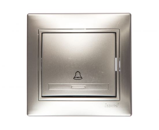 Кнопка звонка Lezard MIRA серый металлик, со вставкой 701-1010-103 