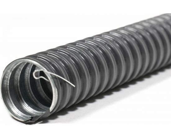 Металлорукав в ПВХ изоляции ЗЭТАРУС МРПИ НГ 25, 50 м/уп, черный с протяжкой zeta44407 