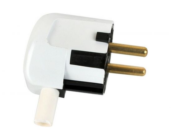 Угловая разборная вилка Volsten Sb2-PZ1 16А белая евро с заземлением модель В 16-002 14440 