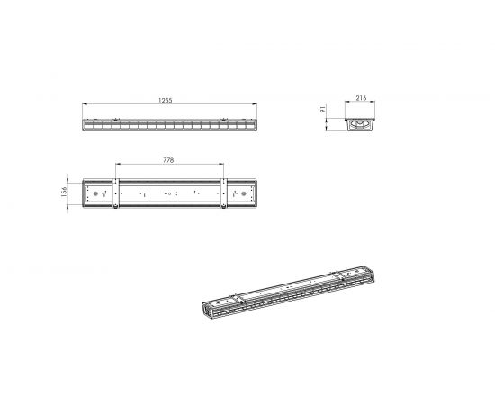 Светильник люминесцентный для спорт залов Delta-Svet ЛПО78 2х36-071 6000105 – изображение 2