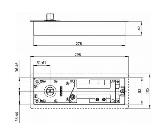Напольный доводчик GEZE TS500 NV без фиксации EN1-4 с крышкой из нержавеющей стали 68897 – изображение 2