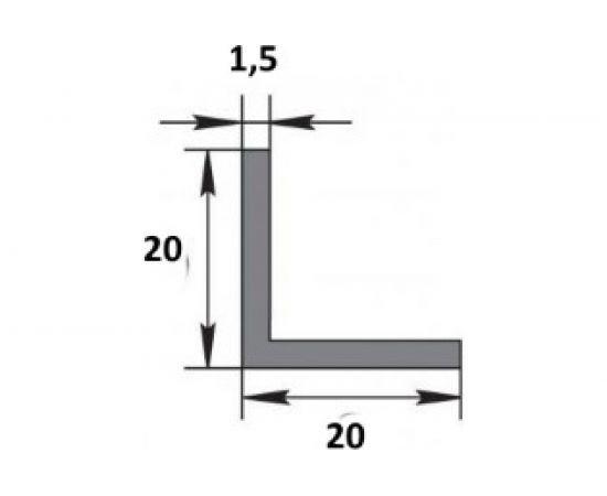 Алюминиевый профиль ЛУКА Сделай сам, профиль уголок 20х20х1.5, 2000 мм, 5 шт. УТ000002506 – изображение 2
