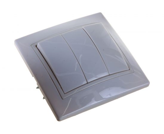 Трехклавишный выключатель IEK ВС10-3-0-КБ, 10А, КВАРТА, белый EVK30-K01-10-DM – изображение 3