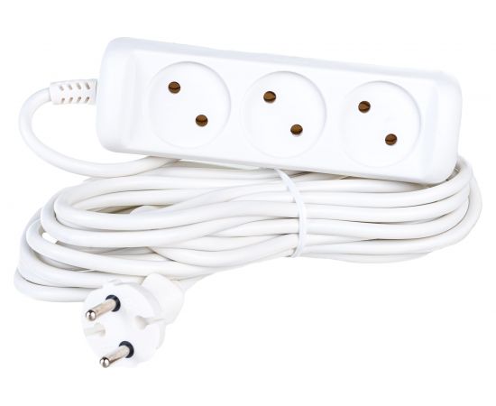 Удлинитель ЭРА U-3-7m Россия без зазeмления, 2х1мм2, 10А, ПВС, 3гн, 7м Б0028357 – изображение 3