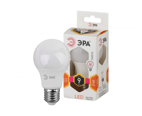 Светодиодная лампа ЭРА LED A60-9W-827-E27 диод, груша, тепл Б0032246 – изображение 3