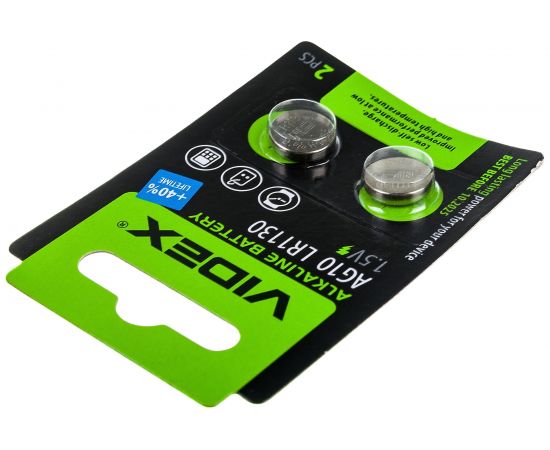 Щелочная/алкалиновая батарейка VIDEX AG10/389/1130 2 штуки на блистере VID-AG10-2BC – изображение 4