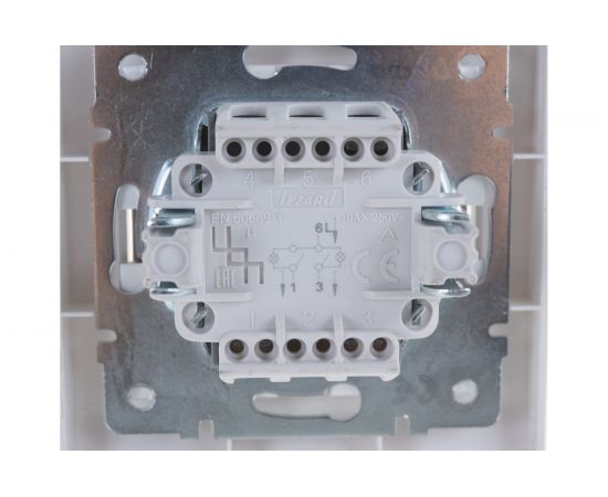 Двойной выключатель с подсветкой LEZARD RAIN белый 703-0202-112 – изображение 4