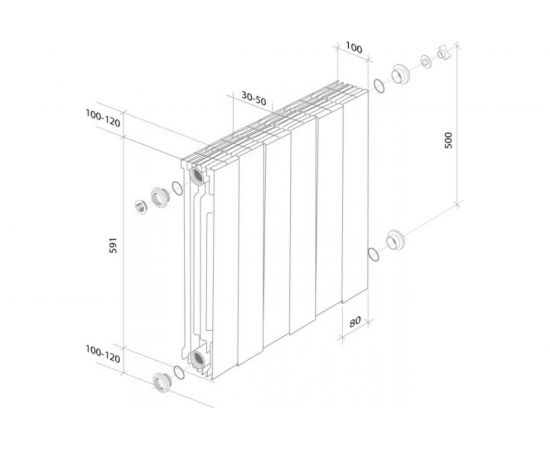 Радиатор ROYAL THERMO PianoForte 500/Noir Sable - 8 секций НС-1176334 – изображение 4