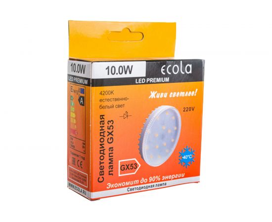 Светодиодная лампа Ecola GX53 LED Premium 10,0W Tablet 220V 4200K прозрачное стекло /композит/ 27x75 T5SV10ELC – изображение 5