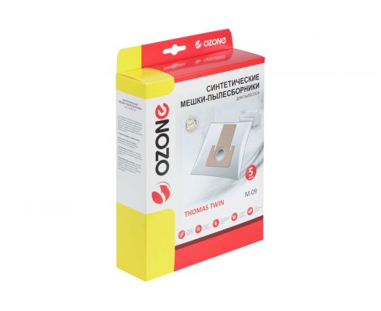 Мешки-пылесборники оригинальные синтетические (5 шт.) OZONE classic Thomas Twin M-09 – изображение 6