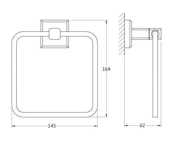 Прямоугольный держатель полотенца Artwelle Hagel хром 9913 – изображение 7
