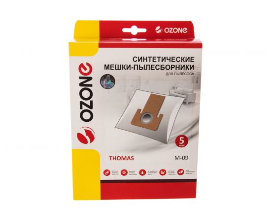 Мешки-пылесборники оригинальные синтетические (5 шт.) OZONE classic Thomas Twin M-09 – изображение 7
