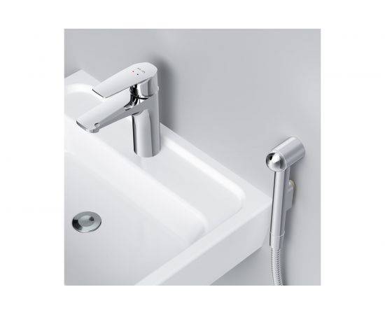 Смеситель AM.PM Gem для умывальника с гигиеническим душем излив 99 мм хром F90A03000 – изображение 7