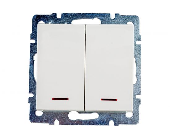 Двойной выключатель LEZARD RAIN с подсветкой крем 703-0388-112 