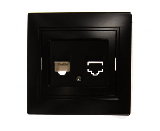 Информационная розетка Intro 130305 RJ45, IP20, СУ, Plano, антрацит Б0044575 