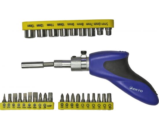 Поворотная отвертка с насадками EКТО 31 предмет SN-023 