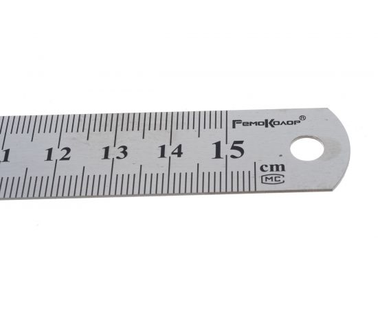 Двусторонняя, металлическая линейка, 150 мм Hobbi 15-6-015 – изображение 2