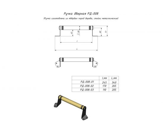 Ручка Симеко РД-008/1 250 мм 6072 – изображение 2
