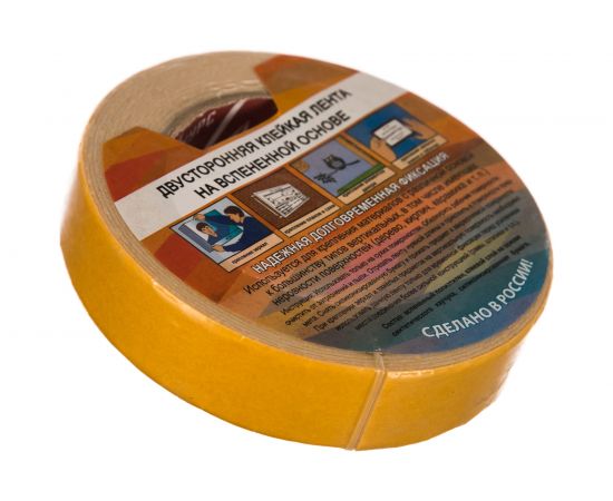 Монтажная клейкая лента на вспененной основе КУРС белая, 25мм х 5м 11789 – изображение 2