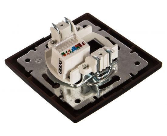 Информационная розетка Intro 130305 RJ45, IP20, СУ, Plano, антрацит Б0044575 – изображение 2